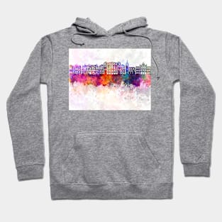 Bilbao skyline in watercolor background Hoodie